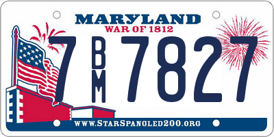 MD license plate 7BM7827