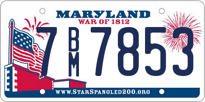 MD license plate 7BM7853