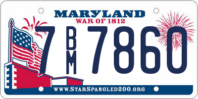 MD license plate 7BM7860