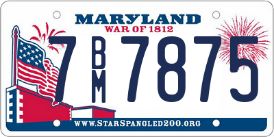 MD license plate 7BM7875