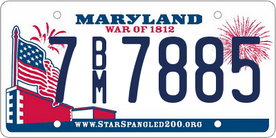 MD license plate 7BM7885