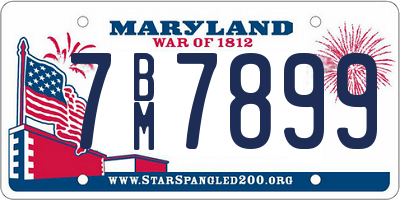 MD license plate 7BM7899