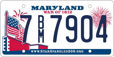 MD license plate 7BM7904