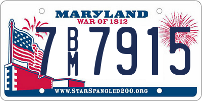 MD license plate 7BM7915