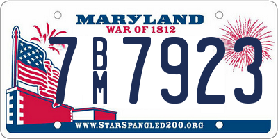 MD license plate 7BM7923