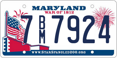 MD license plate 7BM7924