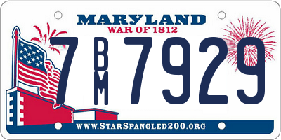 MD license plate 7BM7929