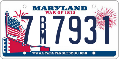 MD license plate 7BM7931