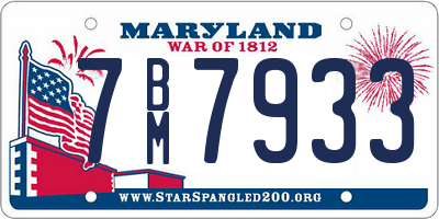 MD license plate 7BM7933