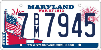 MD license plate 7BM7945