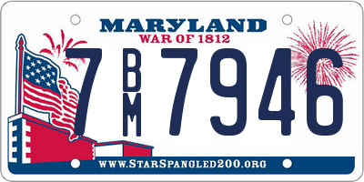 MD license plate 7BM7946