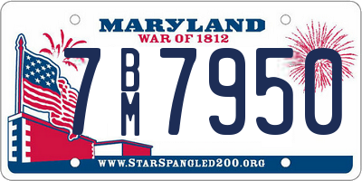 MD license plate 7BM7950