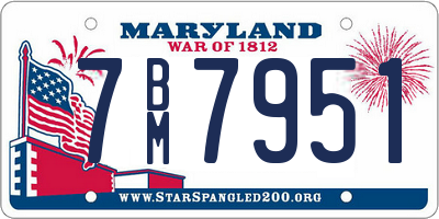 MD license plate 7BM7951