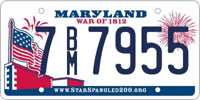 MD license plate 7BM7955