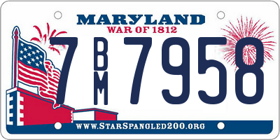 MD license plate 7BM7958