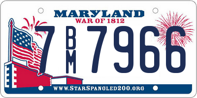 MD license plate 7BM7966