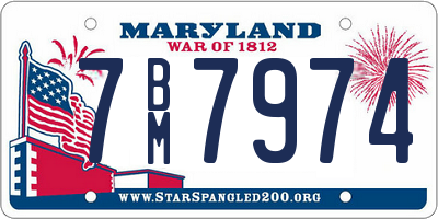 MD license plate 7BM7974
