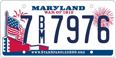 MD license plate 7BM7976