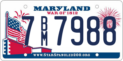 MD license plate 7BM7988
