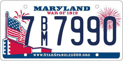 MD license plate 7BM7990
