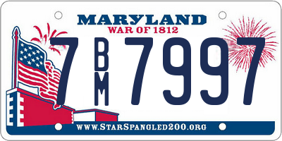MD license plate 7BM7997