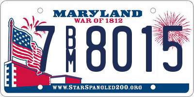 MD license plate 7BM8015