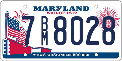 MD license plate 7BM8028