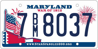 MD license plate 7BM8037