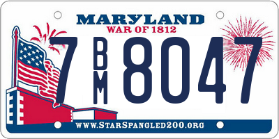 MD license plate 7BM8047