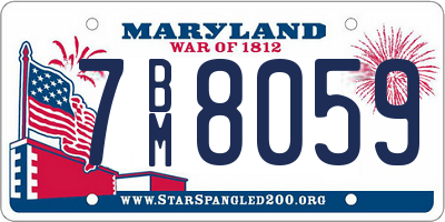 MD license plate 7BM8059