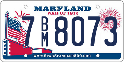 MD license plate 7BM8073