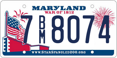 MD license plate 7BM8074