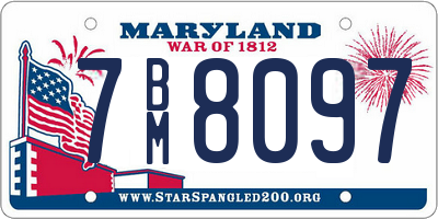 MD license plate 7BM8097