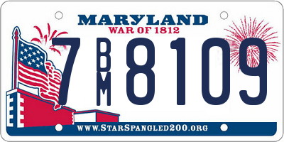 MD license plate 7BM8109