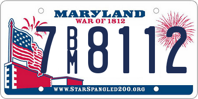 MD license plate 7BM8112