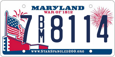 MD license plate 7BM8114