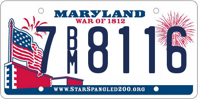 MD license plate 7BM8116