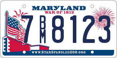 MD license plate 7BM8123