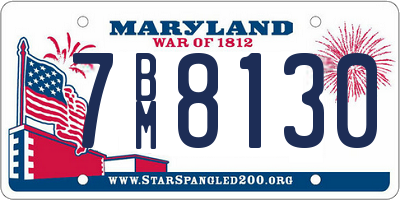 MD license plate 7BM8130