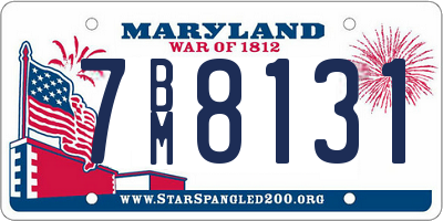 MD license plate 7BM8131