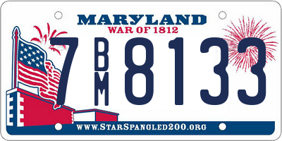 MD license plate 7BM8133