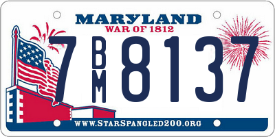 MD license plate 7BM8137