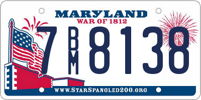 MD license plate 7BM8138