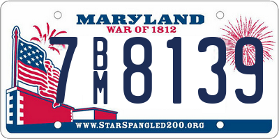 MD license plate 7BM8139
