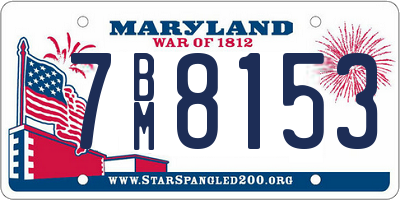 MD license plate 7BM8153