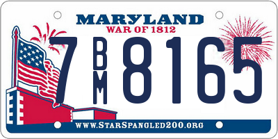 MD license plate 7BM8165