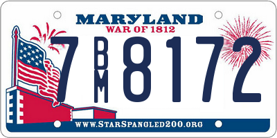 MD license plate 7BM8172