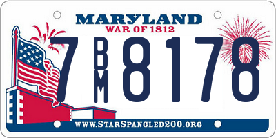 MD license plate 7BM8178