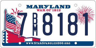 MD license plate 7BM8181
