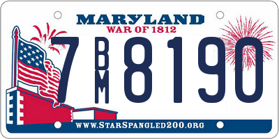 MD license plate 7BM8190